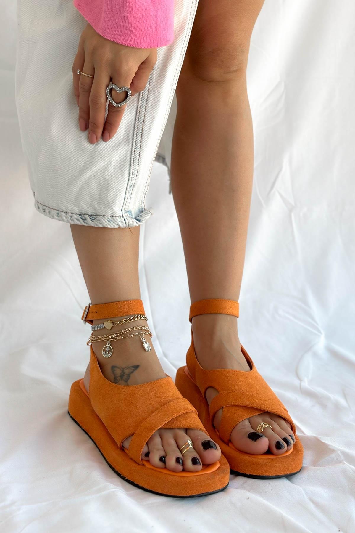 Sonia Turuncu Kadın Sandalet
