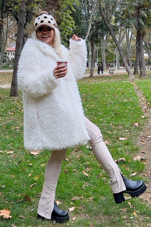 Barbie White Plush Coats