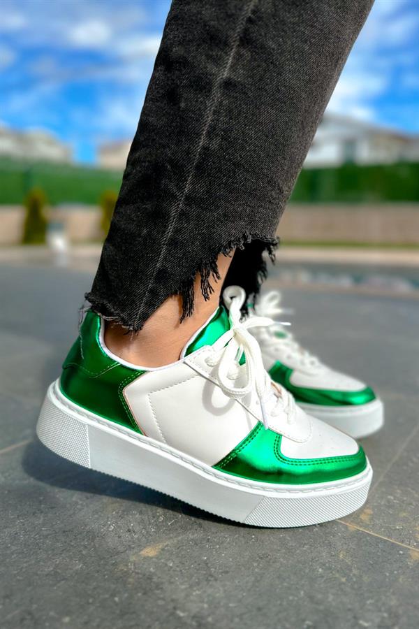 Flashy Metalik Yeşil Sneakers