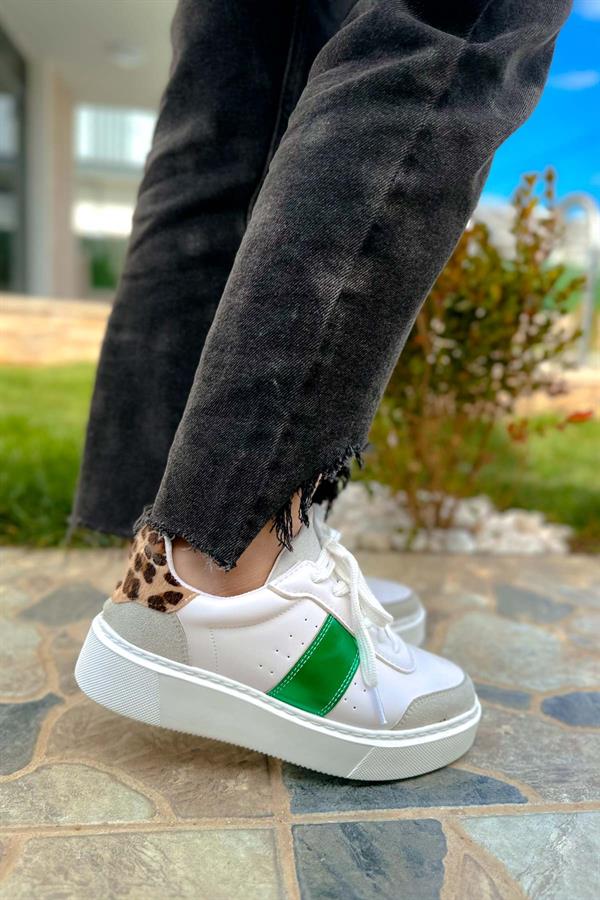 Break Beyaz Metalik Yeşil Sneakers