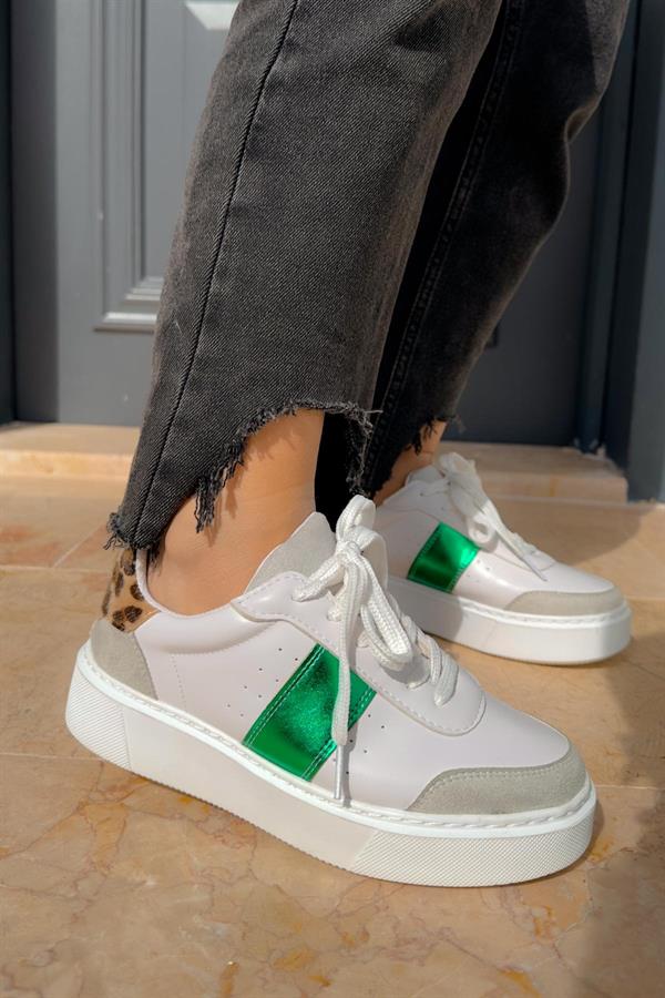 Break Beyaz Metalik Yeşil Sneakers