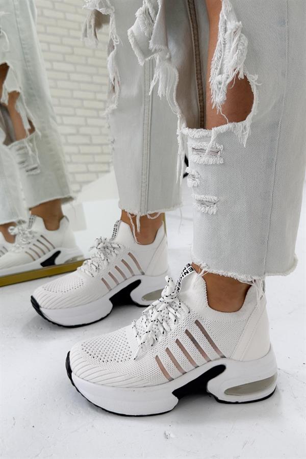 Nice Beyaz Triko Sneakers
