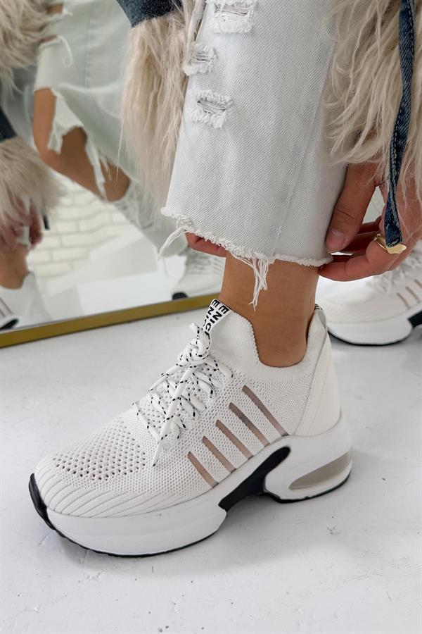 Nice Beyaz Triko Sneakers