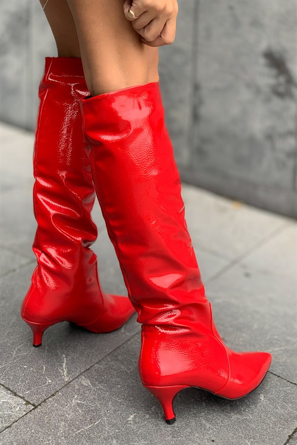 Supremm Red Patent Leather Boots