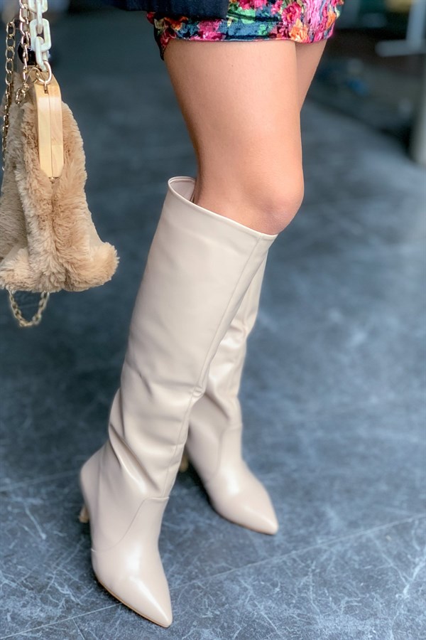 Supremm Beige Leather Boots