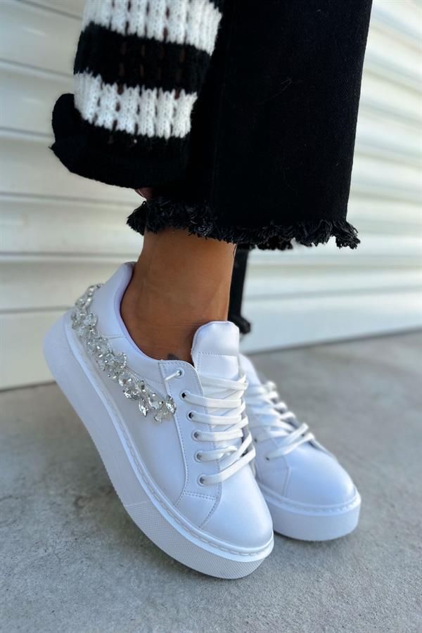 Yoko Beyaz Deri Sneakers