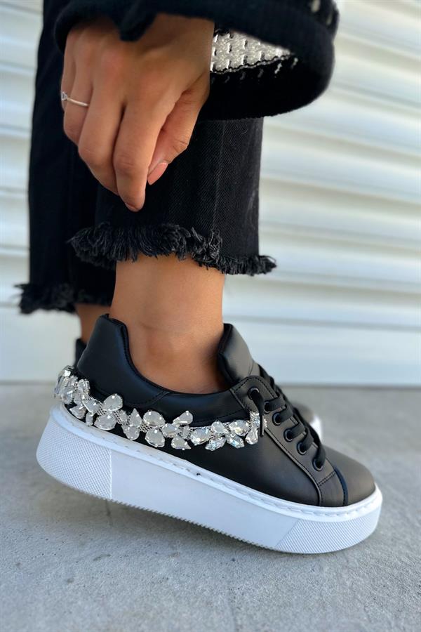 Yoko Siyah Deri Sneakers