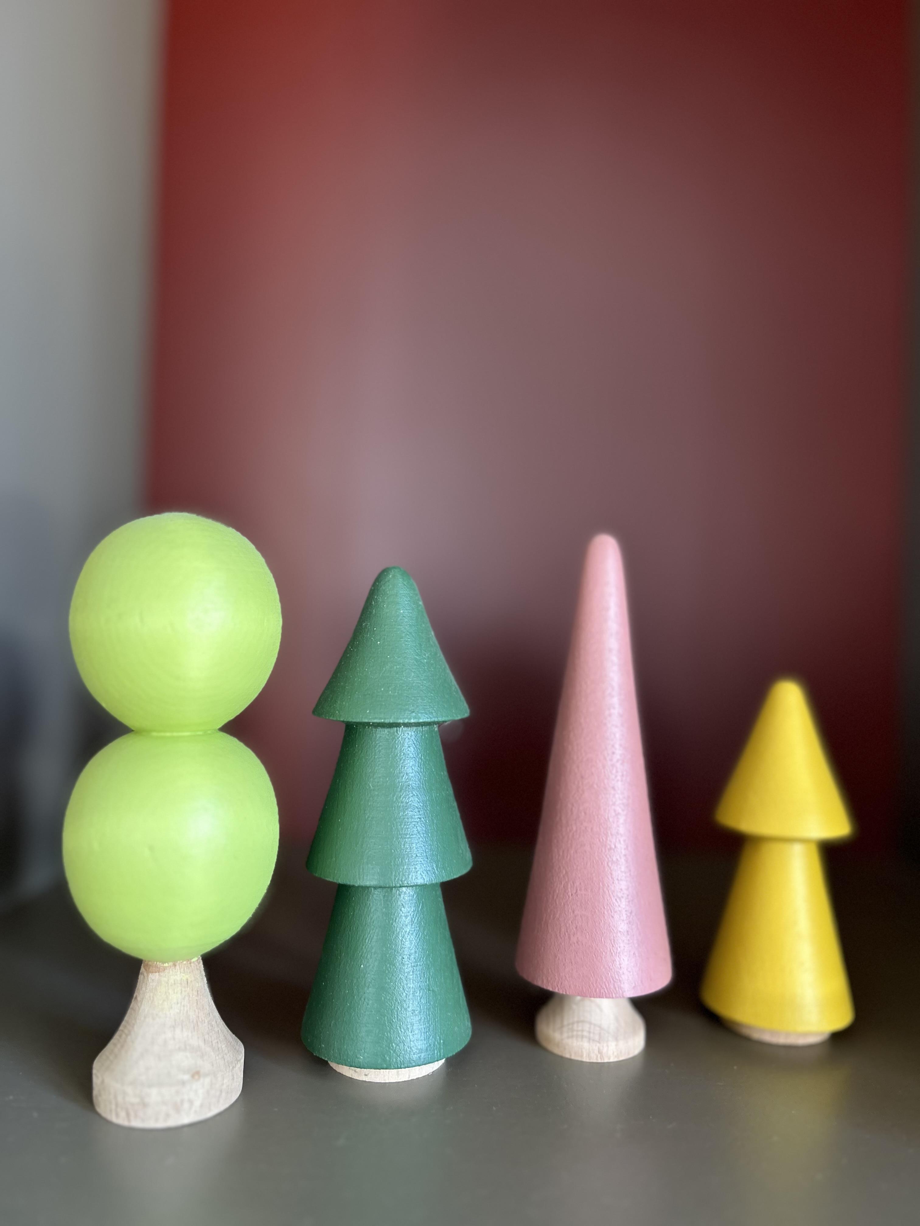 4'lü İskandinav Ağaç Seti-Renkli