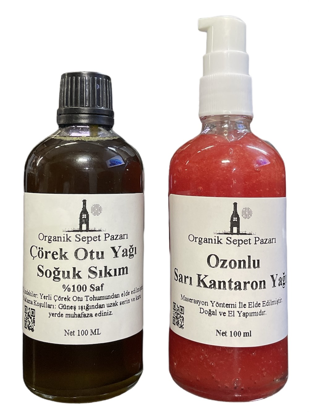 Çörek Otu Yağı Soğuk Sıkım 100 ML ve Ozonlu Sarı Kantaron Yağı 100 ML 2'li Paket