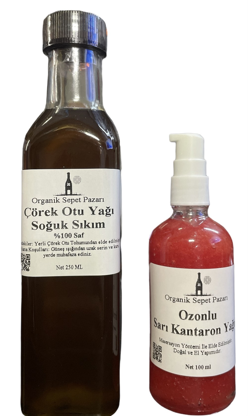 Çörek Otu Yağı Soğuk Sıkım 250 Ml Ve Ozonlu Sarı Kantaron Yağı 100 Ml 2'li Paket