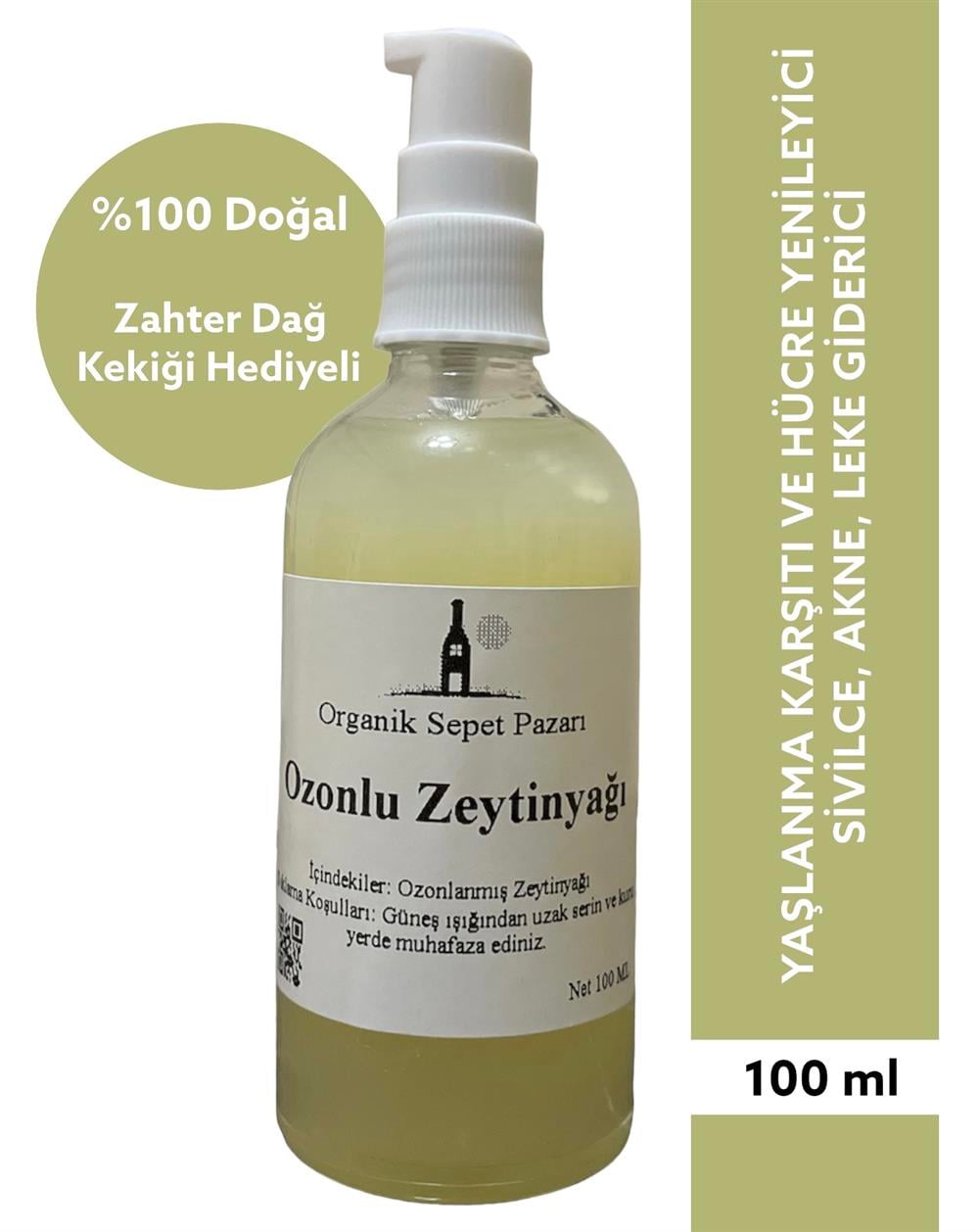 Ozonlu Zeytinyağı 100 Ml Pompalı Cam Şişe