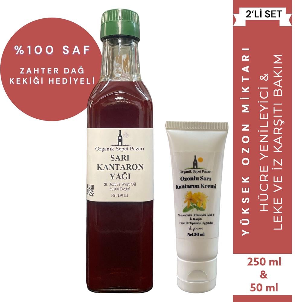 Sarı Kantaron Yağı 250 ml Ve Ozonlu Sarı Kantaron Yağı Kremi 50 ml 2'li Set