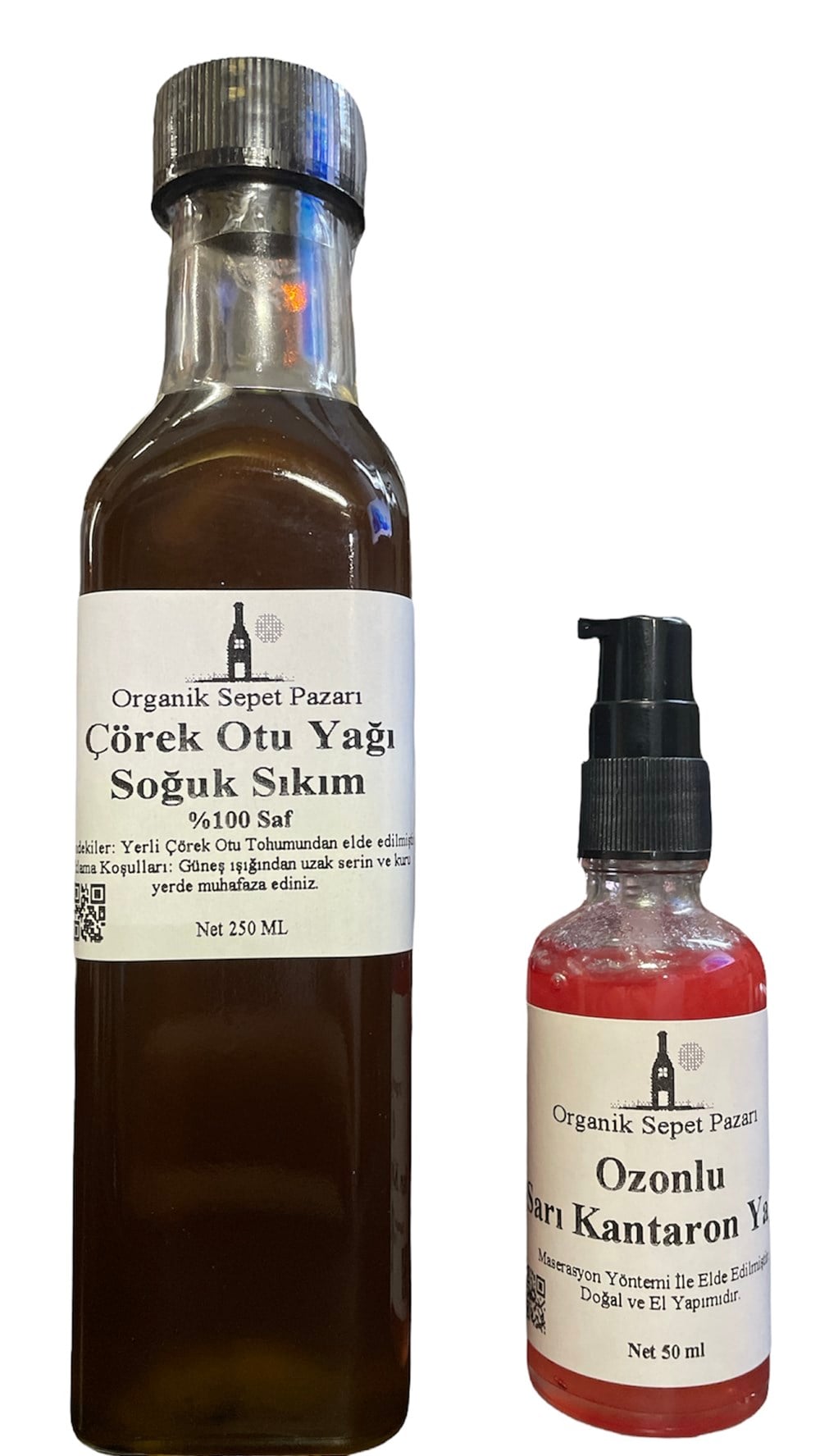 Çörek Otu Yağı Soğuk Sıkım 250 Ml Ve Ozonlu Sarı Kantaron Yağı 50 Ml 2'li Paket