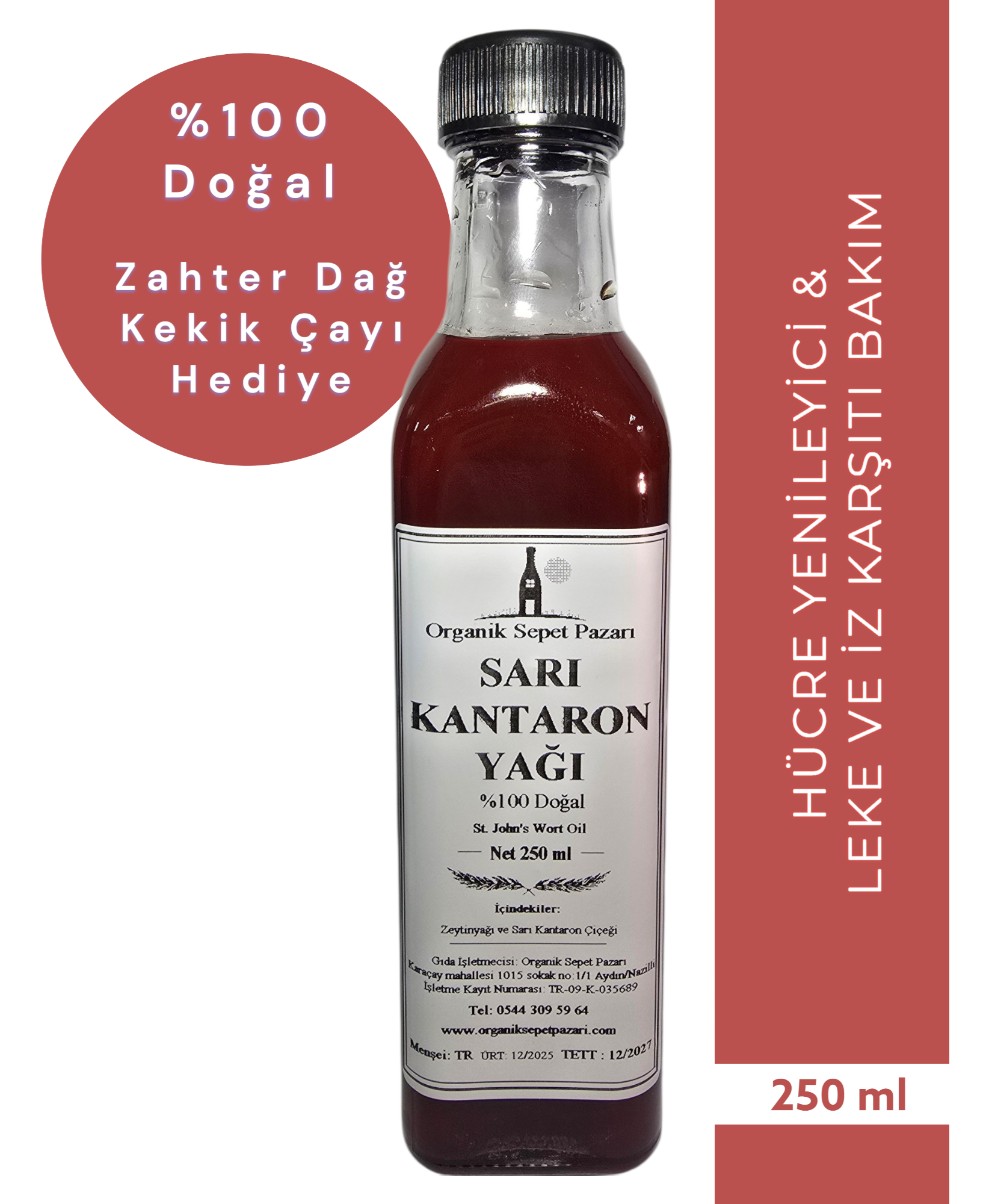 Sarı Kantaron Yağı 250 ML Cam Şişe