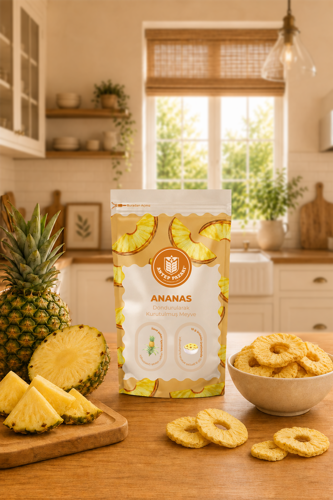 Ananas-Freeze Dried-Çıtır Meyve Kurusu