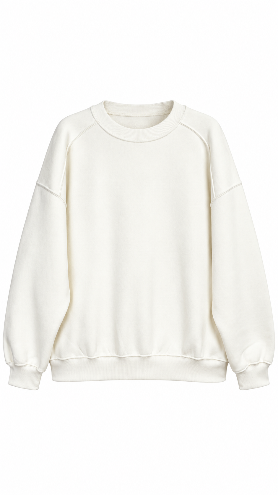 3 İplik Basıc Sweat Ekru