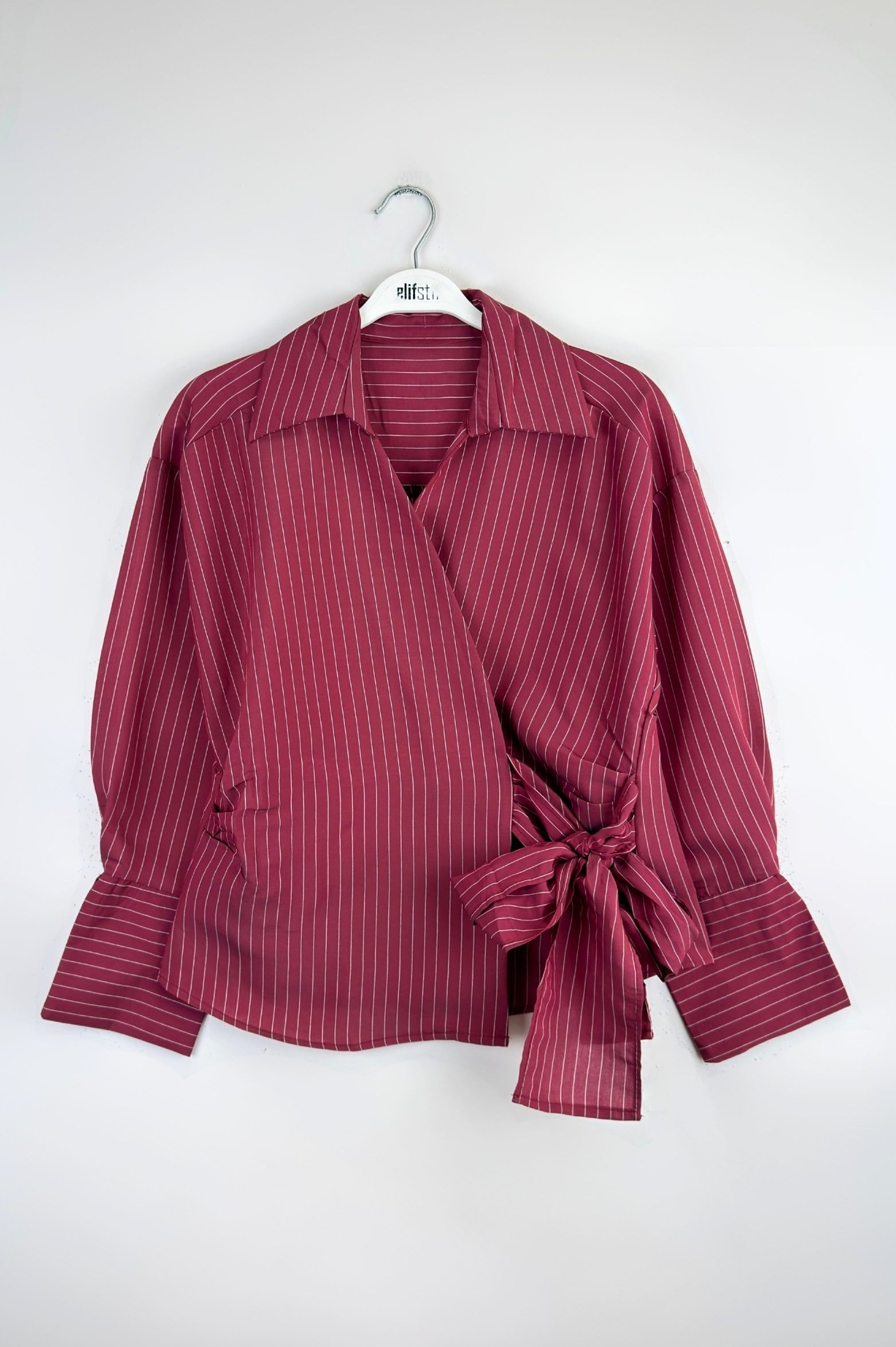 Bağlamalı Gömlek Bordo 