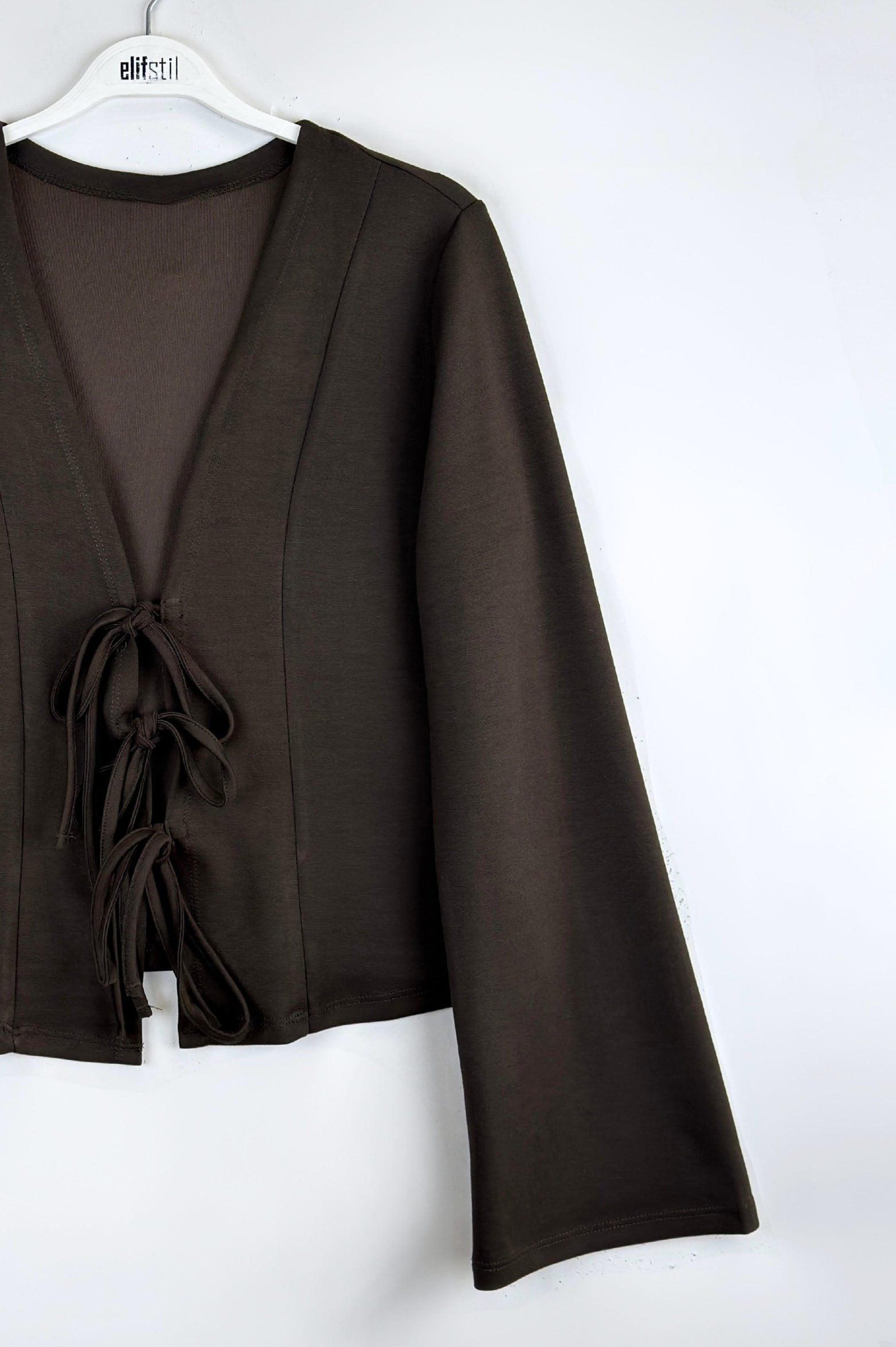 Bağlamalı Kimono Kahve 