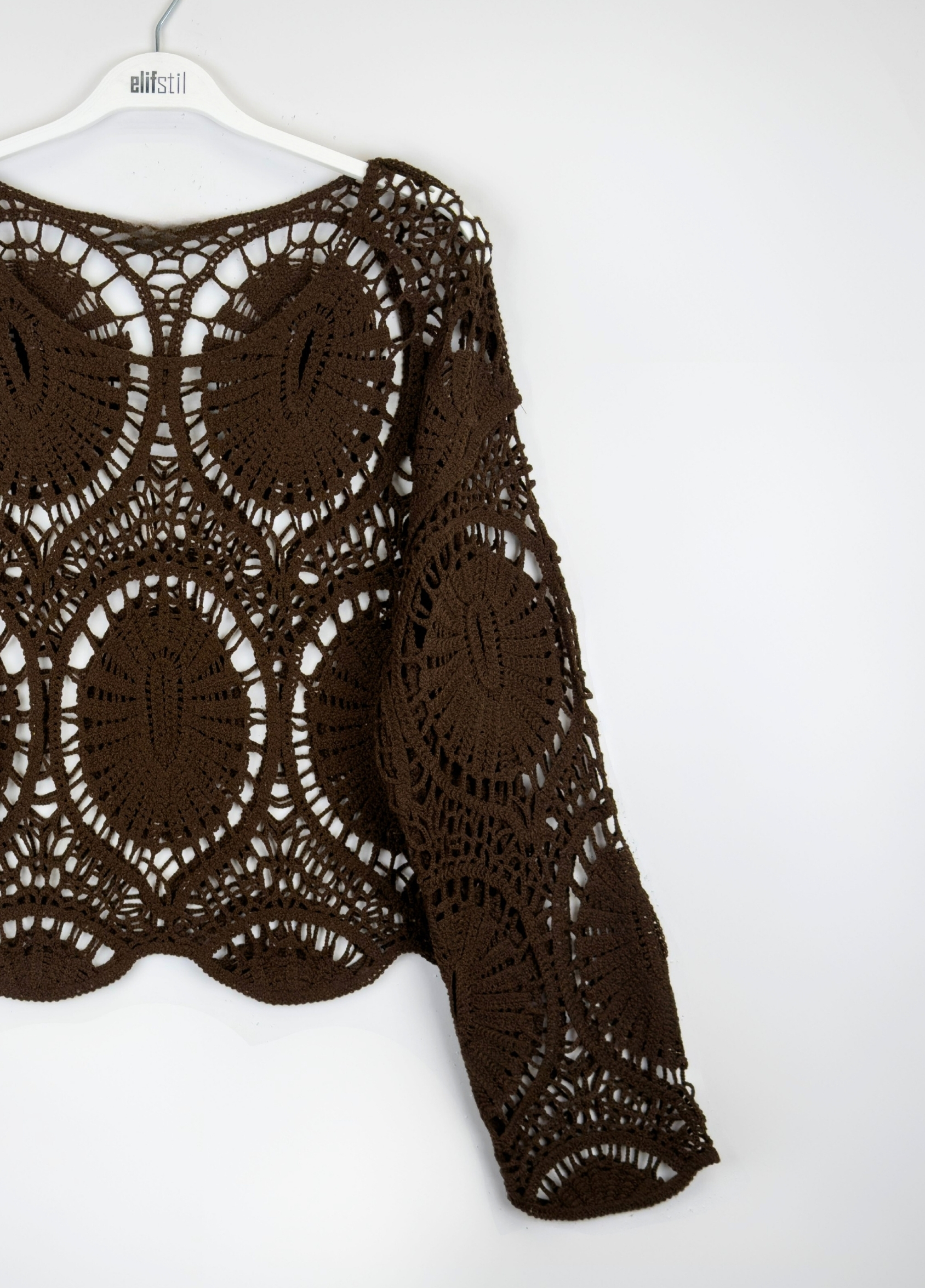 Dantel Bluz Kahve 