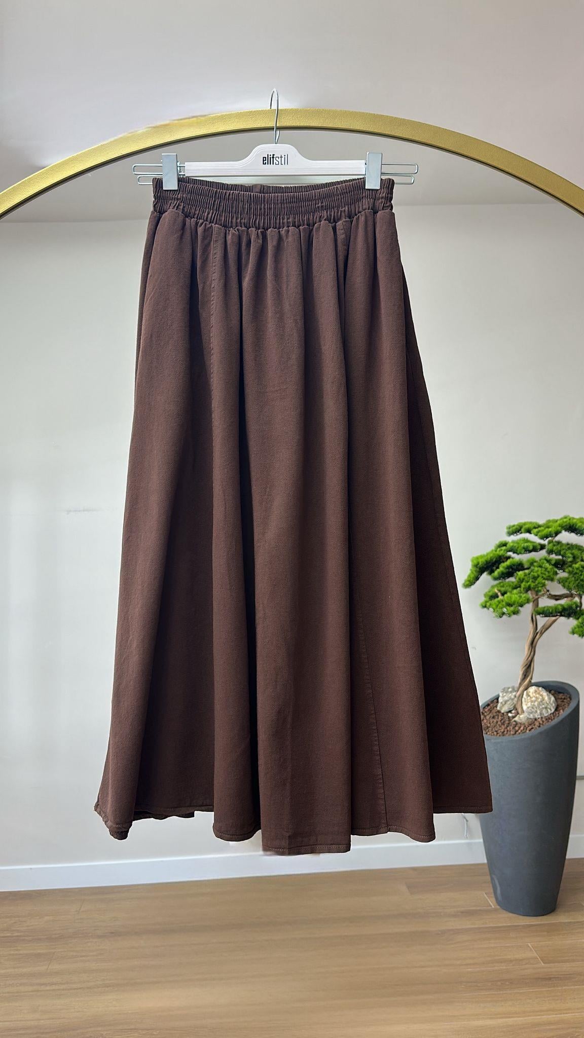 Gabardin Etek Kahve 