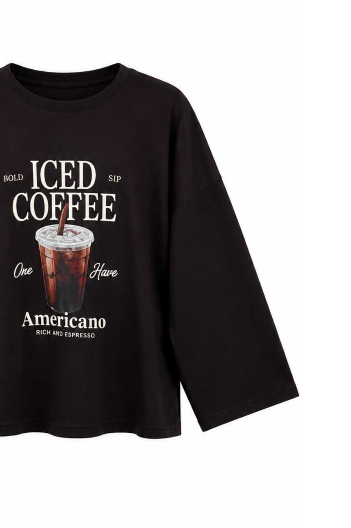 Iced Coffe Baskılı Sweat Kahve 