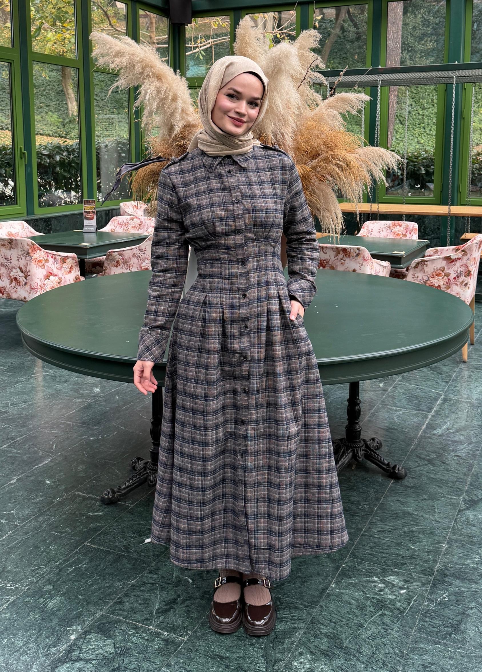 Luke Ekose Elbise Kahve 