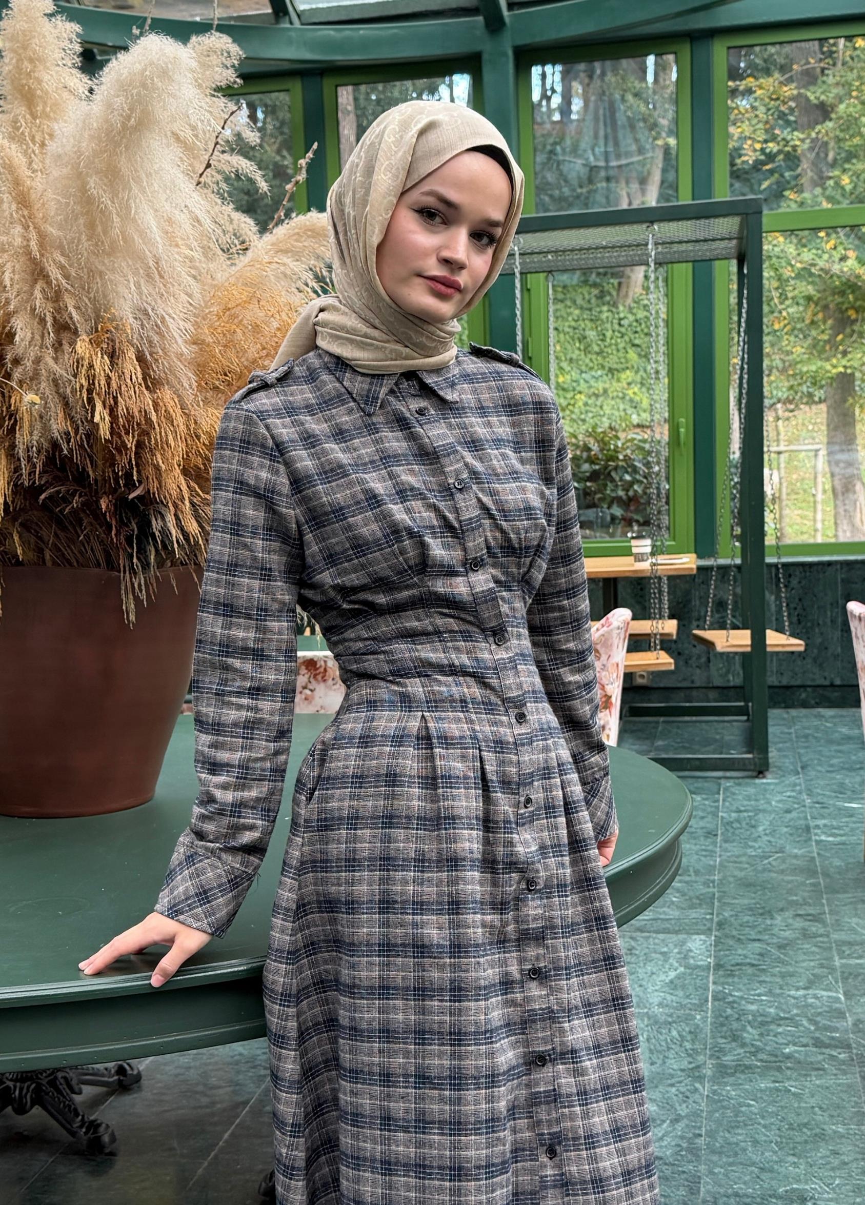 Luke Ekose Elbise Kahve 