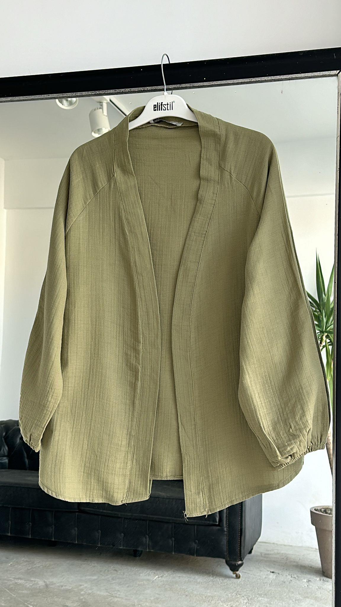Müslin Kimono Haki