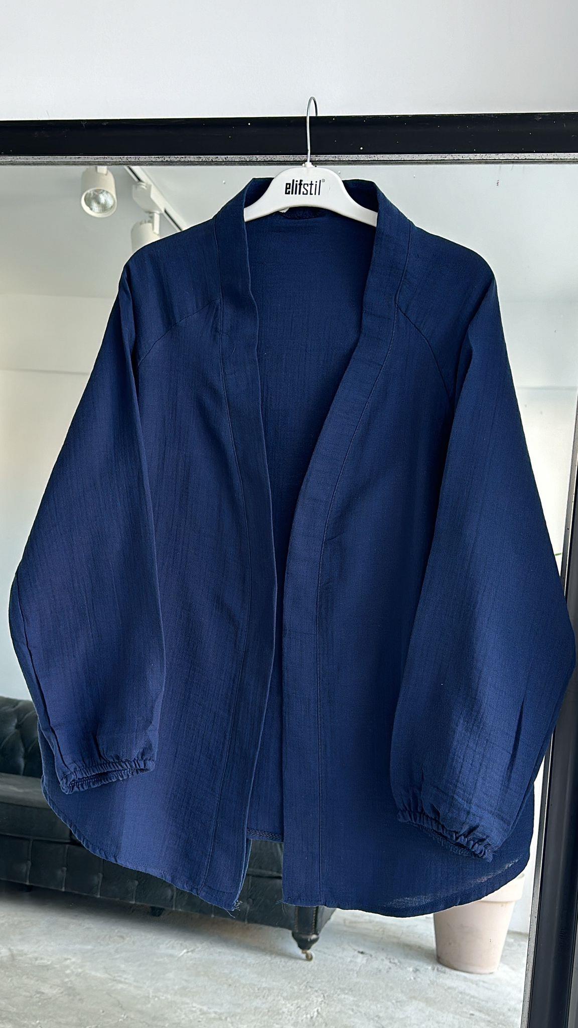 Müslin Kimono Lacivert