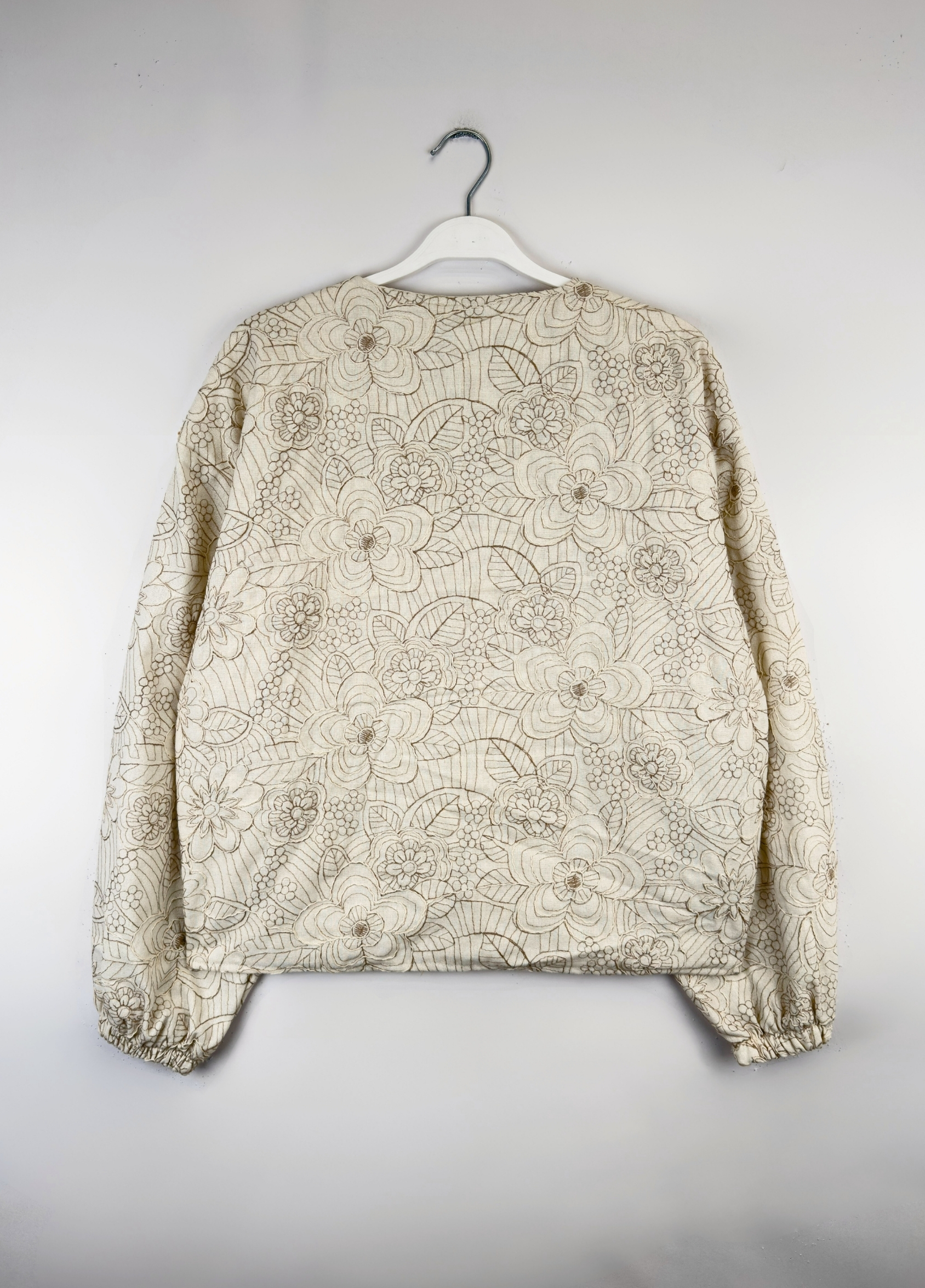 Nakışlı Bomber Ceket Bej 