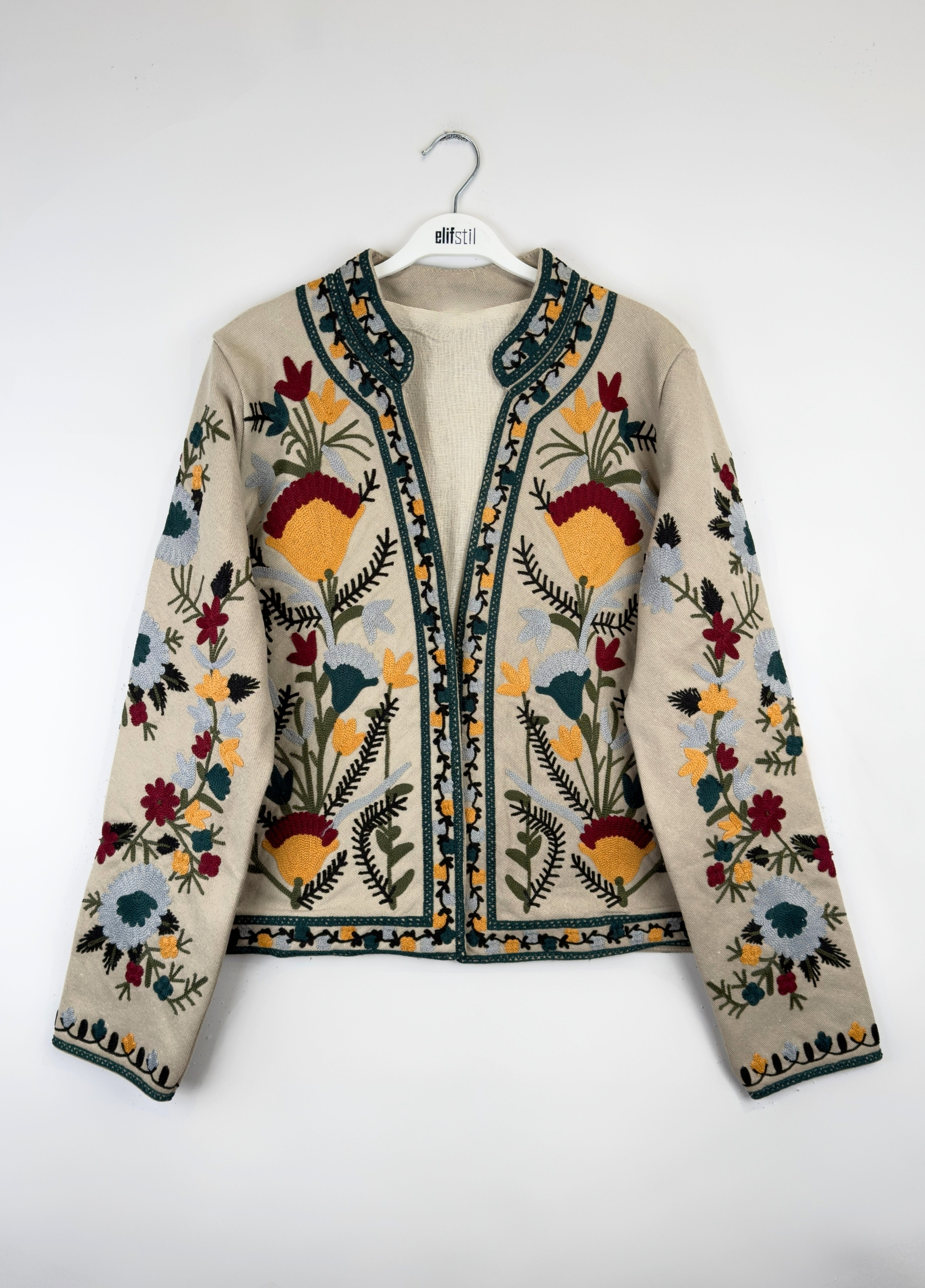 Nakışlı Ceket Bej