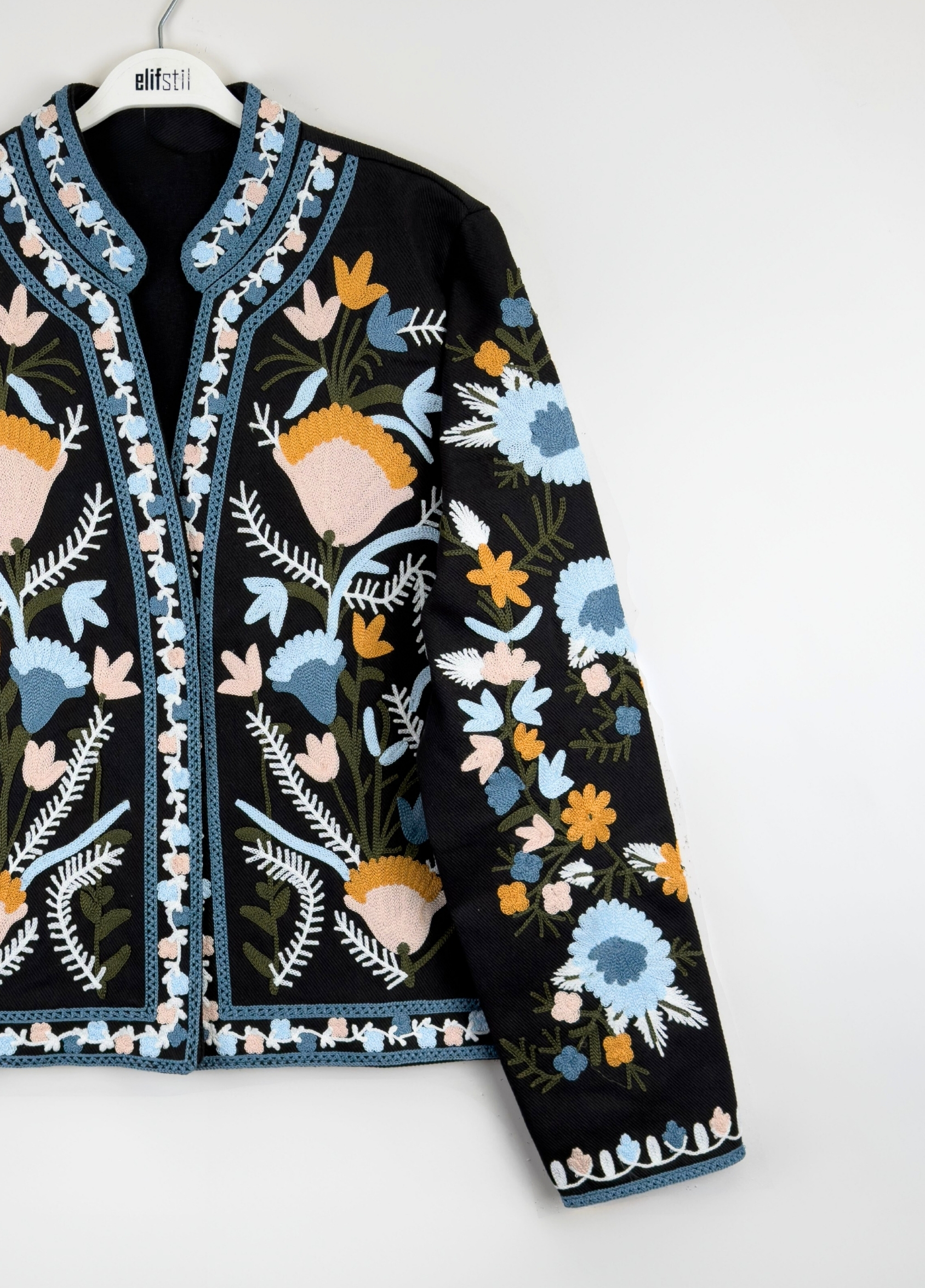 Nakışlı Ceket Siyah 