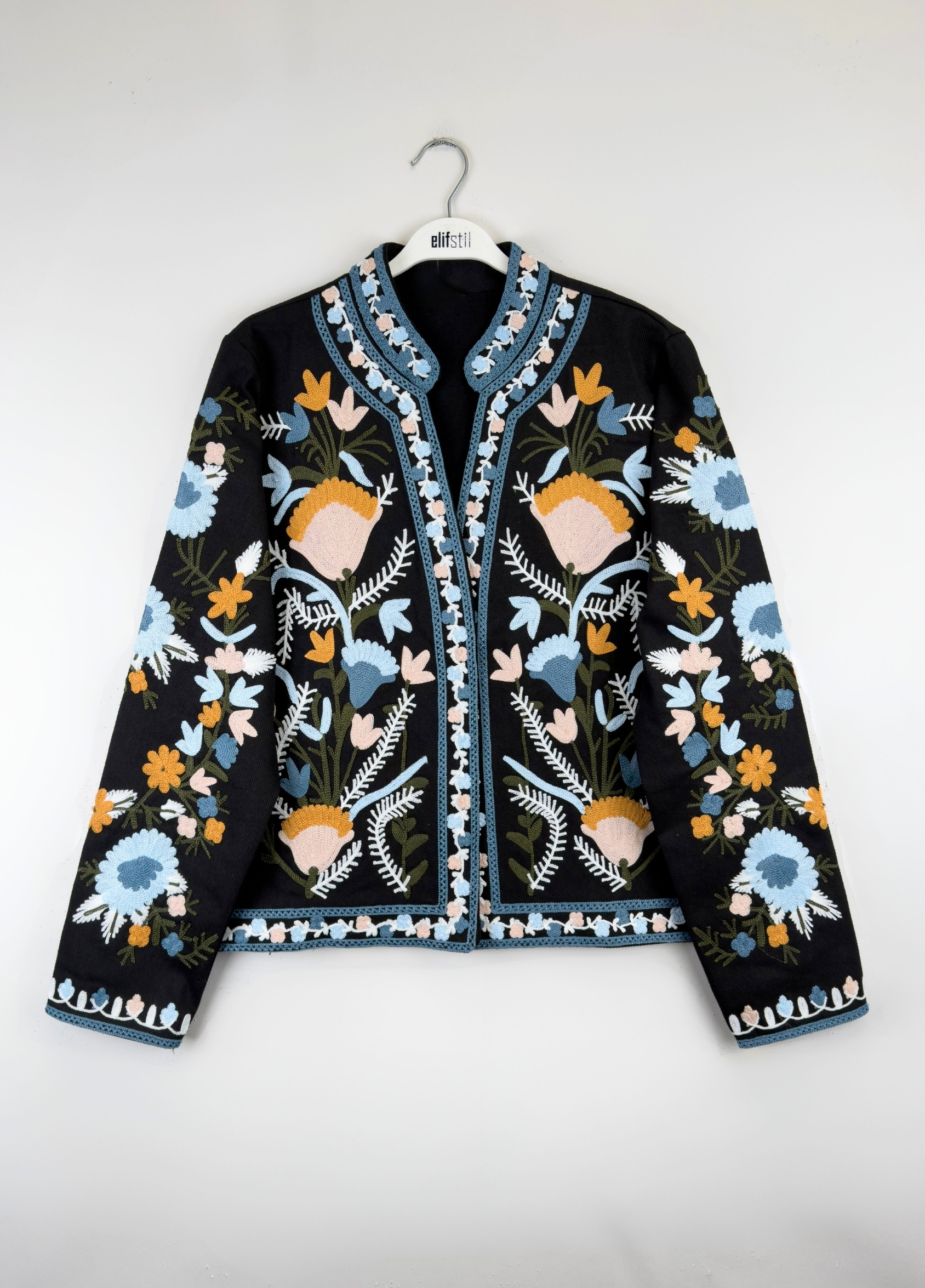 Nakışlı Ceket Siyah 