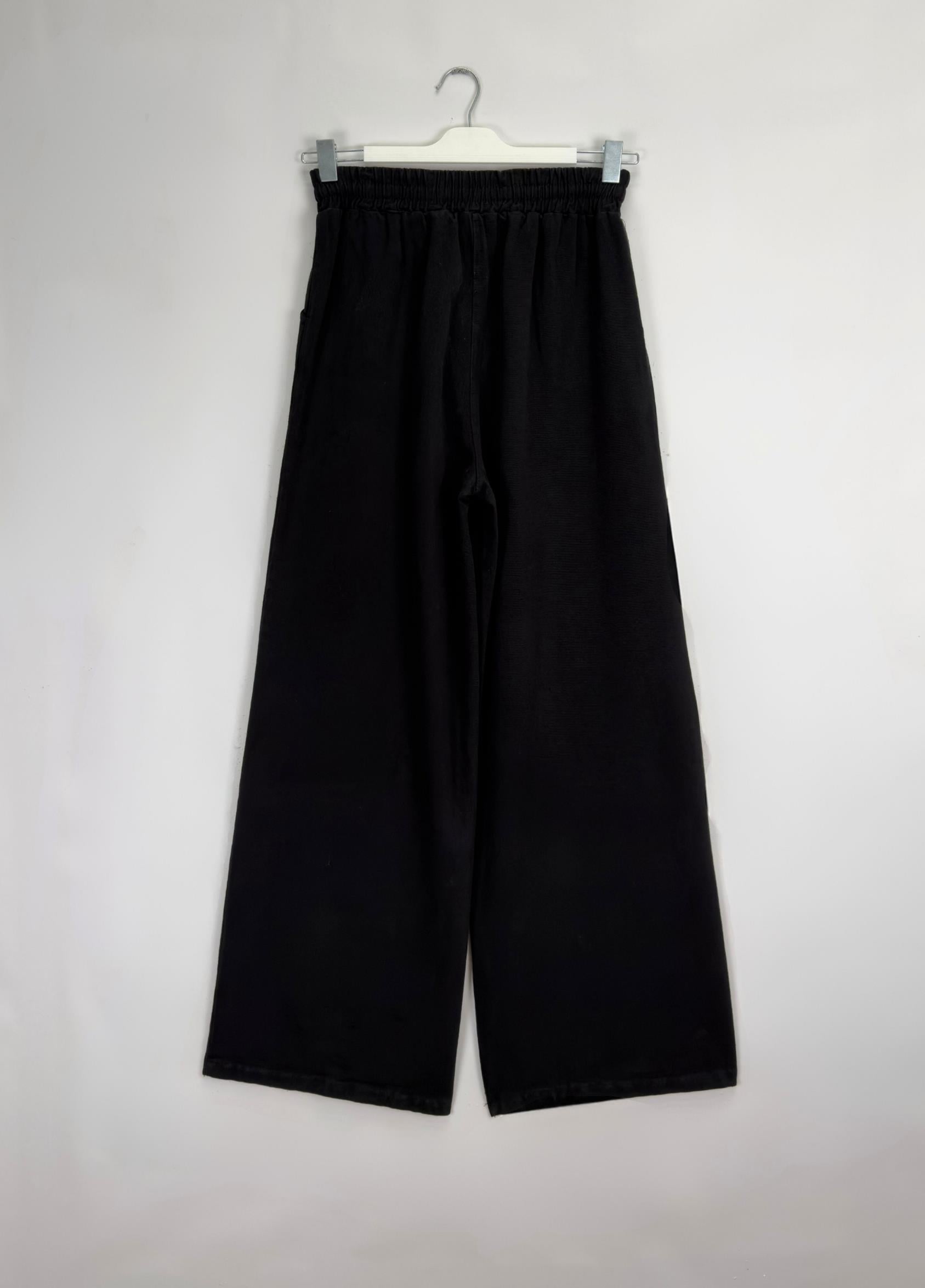 Narda Gabardin Bol Pantolon Siyah 