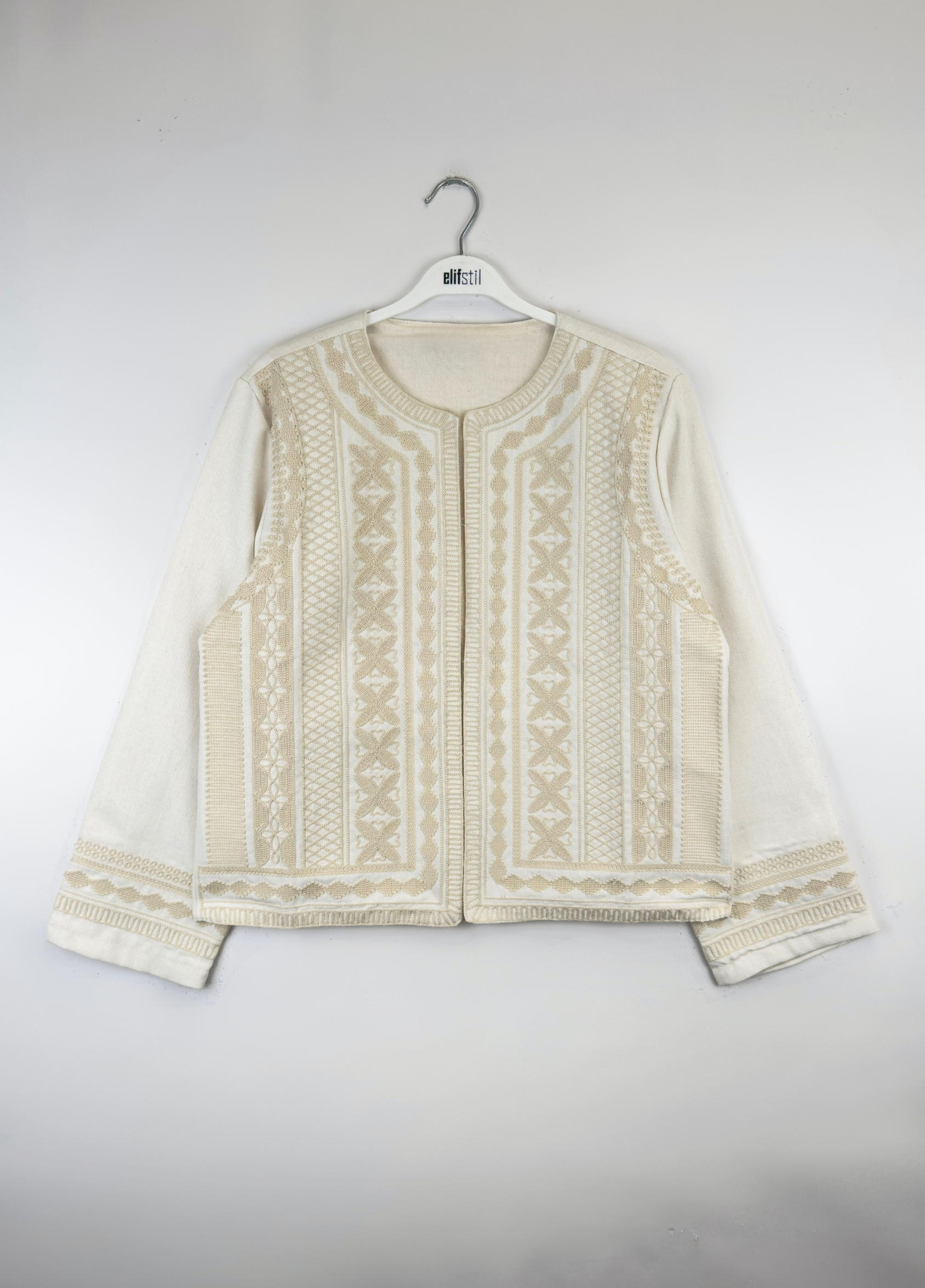 Nila İşlemeli Ceket Bej 