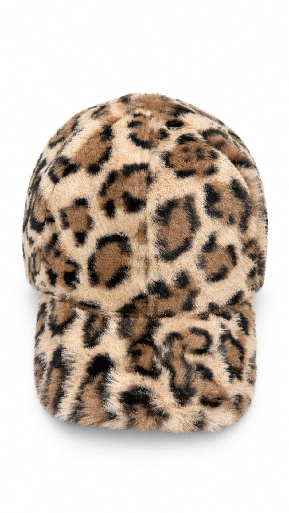 Peluş Leopar Şapka Bej 