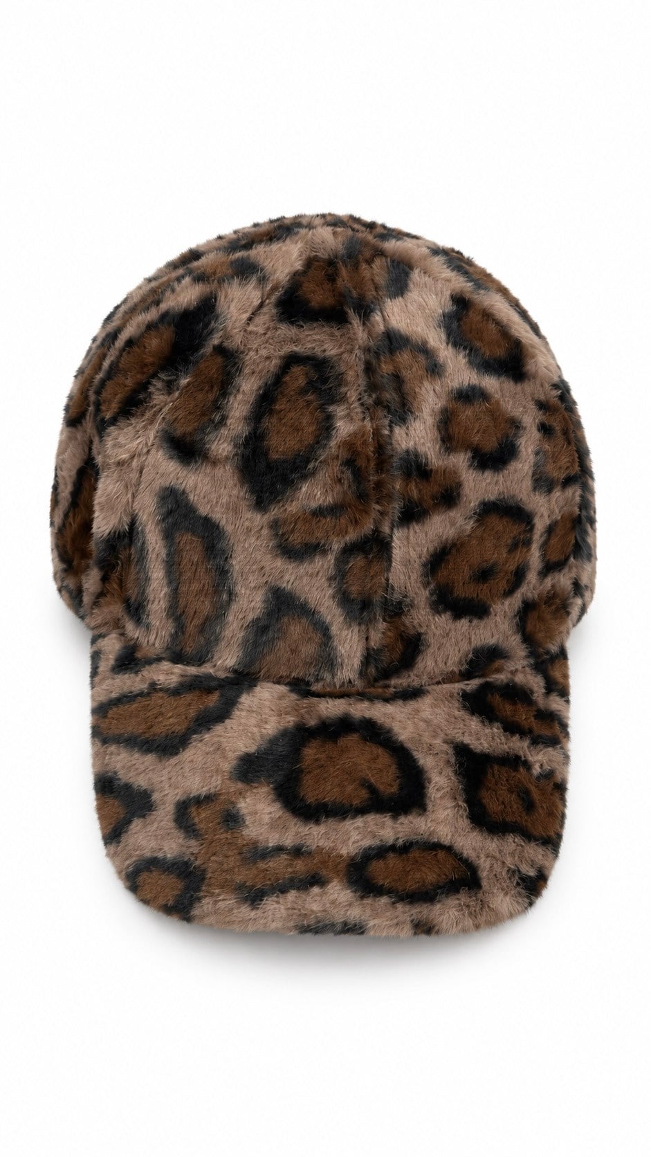 Peluş Leopar Şapka Kahve 