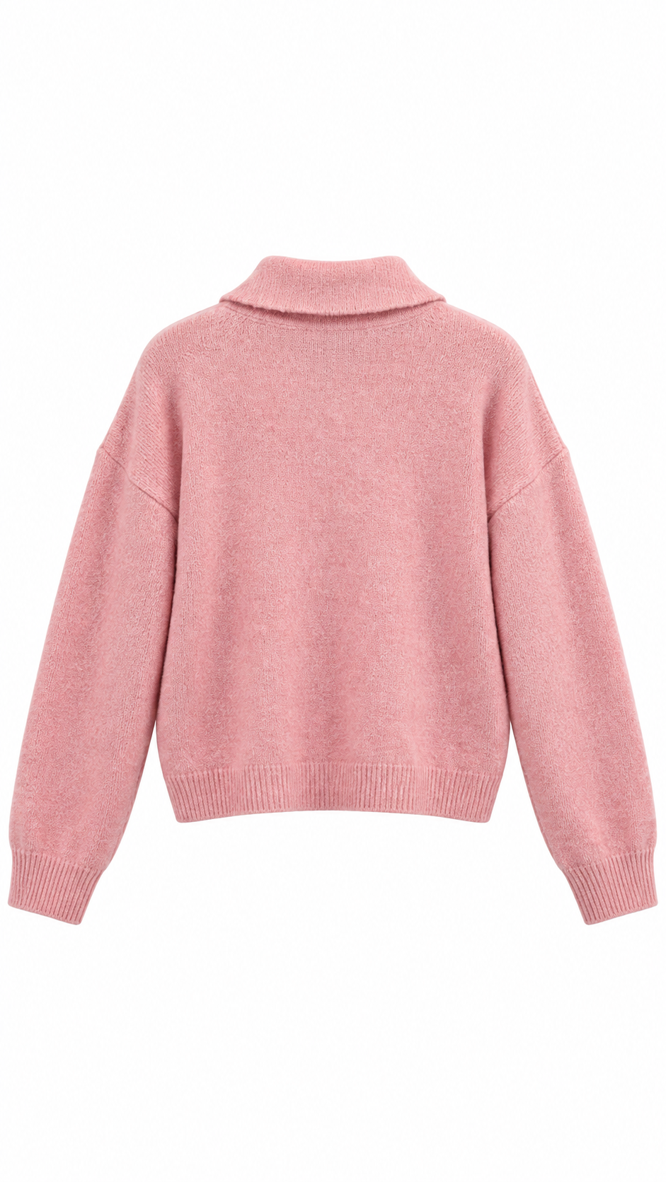 Polo Yaka Cepli Hırka Pembe