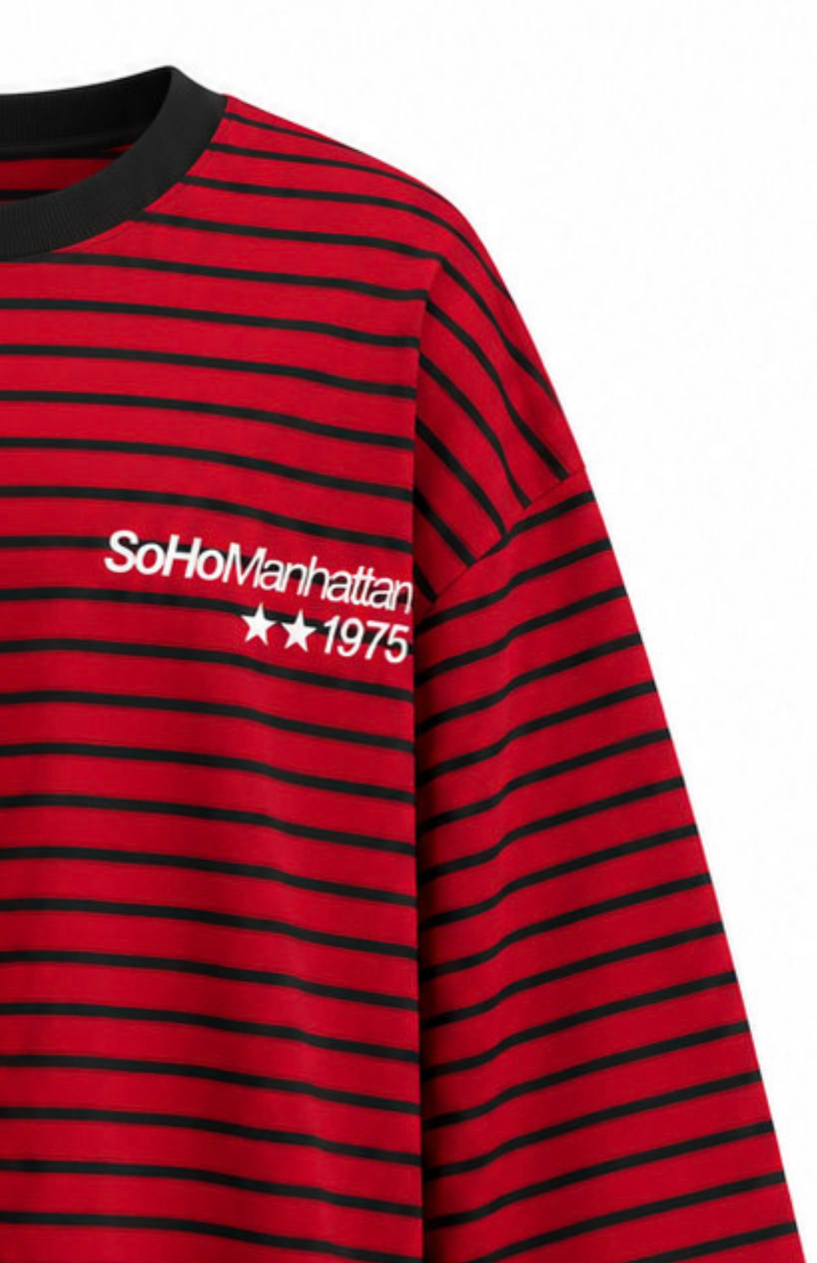 Soho Çizgili Sweat Kırmızı
