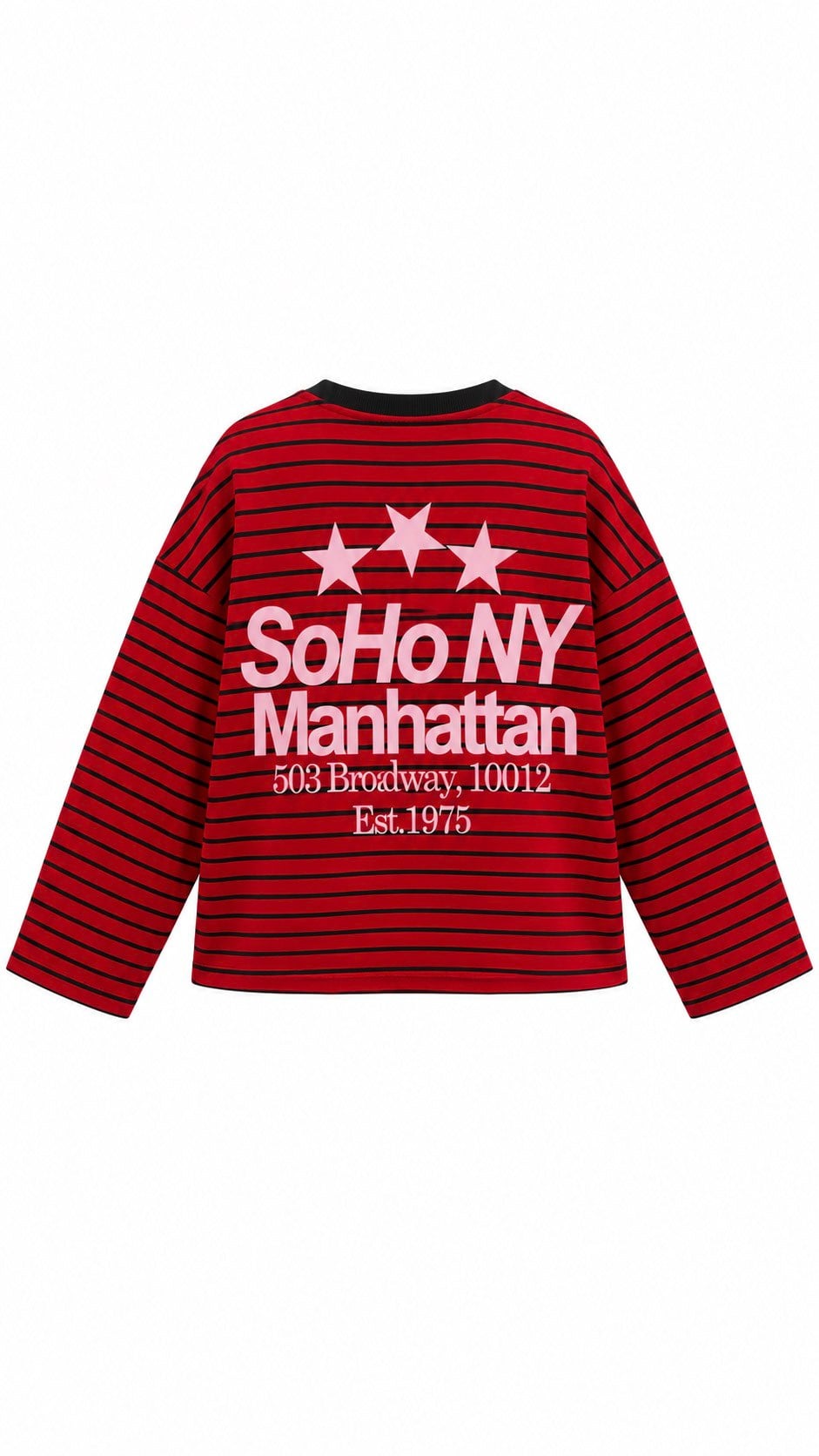 Soho Çizgili Sweat Kırmızı