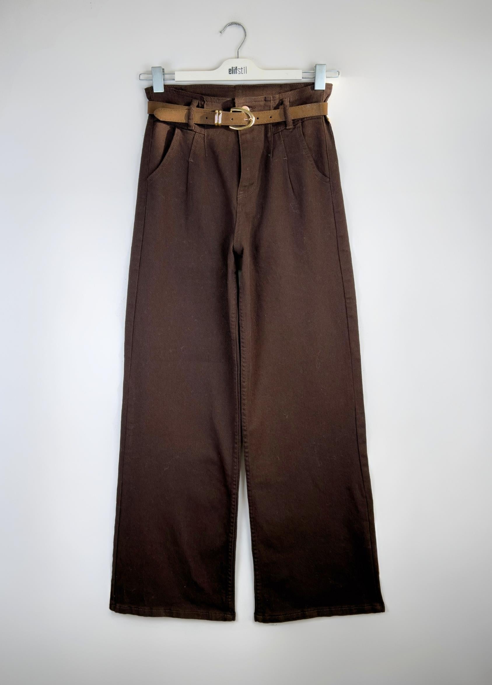 Wide Leg Jean Kahve 