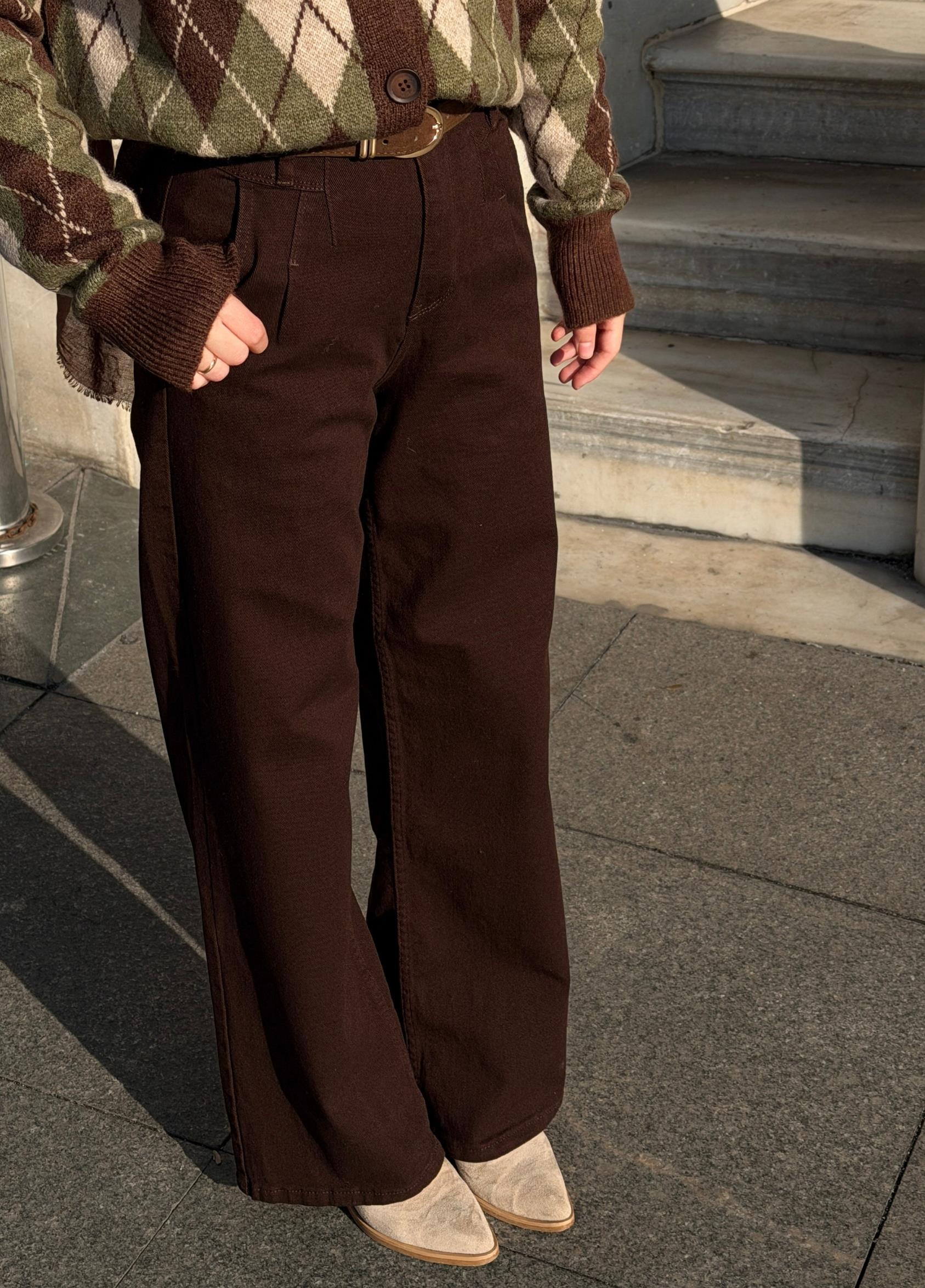 Wide Leg Jean Kahve 