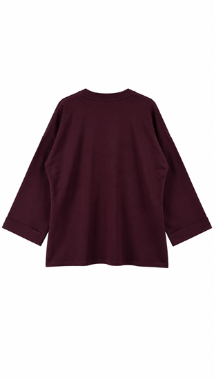  Yırtmaçlı Sweat Mürdüm 