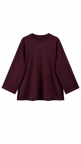  Yırtmaçlı Sweat Mürdüm 