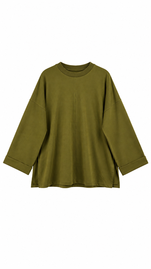  Yırtmaçlı Sweat Yağ Yeşili
