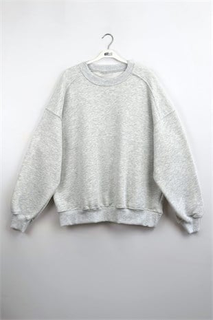 3 İplik Basıc Sweat Gri 