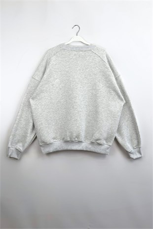 3 İplik Basıc Sweat Gri 