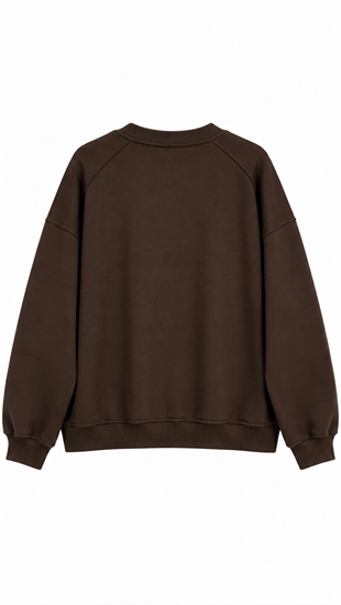 3 İplik Basıc Sweat Kahve 