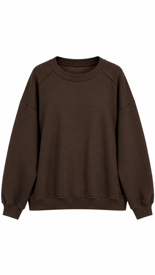 3 İplik Basıc Sweat Kahve 