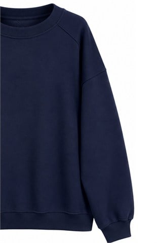 3 İplik Basıc Sweat Lacivert
